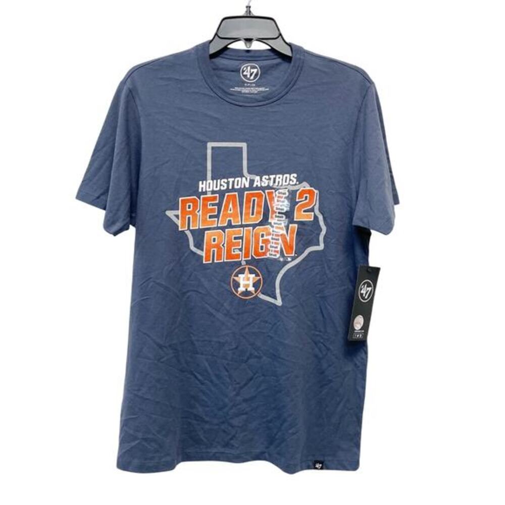 '47 Brand Men's Houston‎ Astros Regional Franklin Cotton T Shirt Navy Size Small